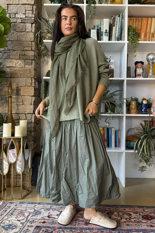 Paloma Bubble Hem Layering Dress Soft Khaki